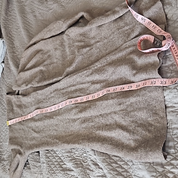 Lusso,NW, 100% Cashmere Cardigan Sweater, Size Small,Heather Brown Long Length - Picture 8 of 9